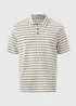 Ecru Geo Stripe Smart Polo Shirt - Small Image 4