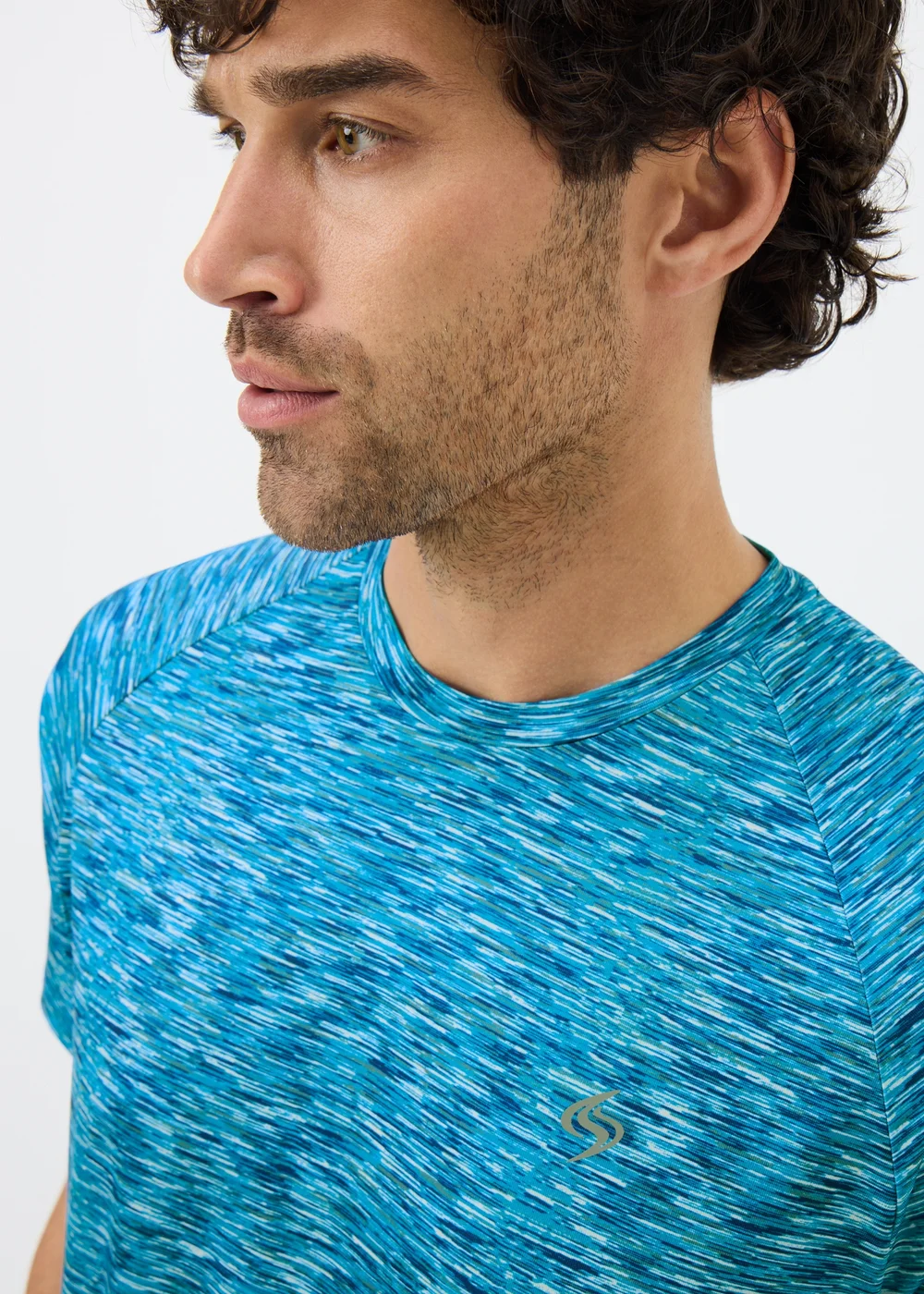 Souluxe Blue Space Dye T-Shirt - Small Image 1