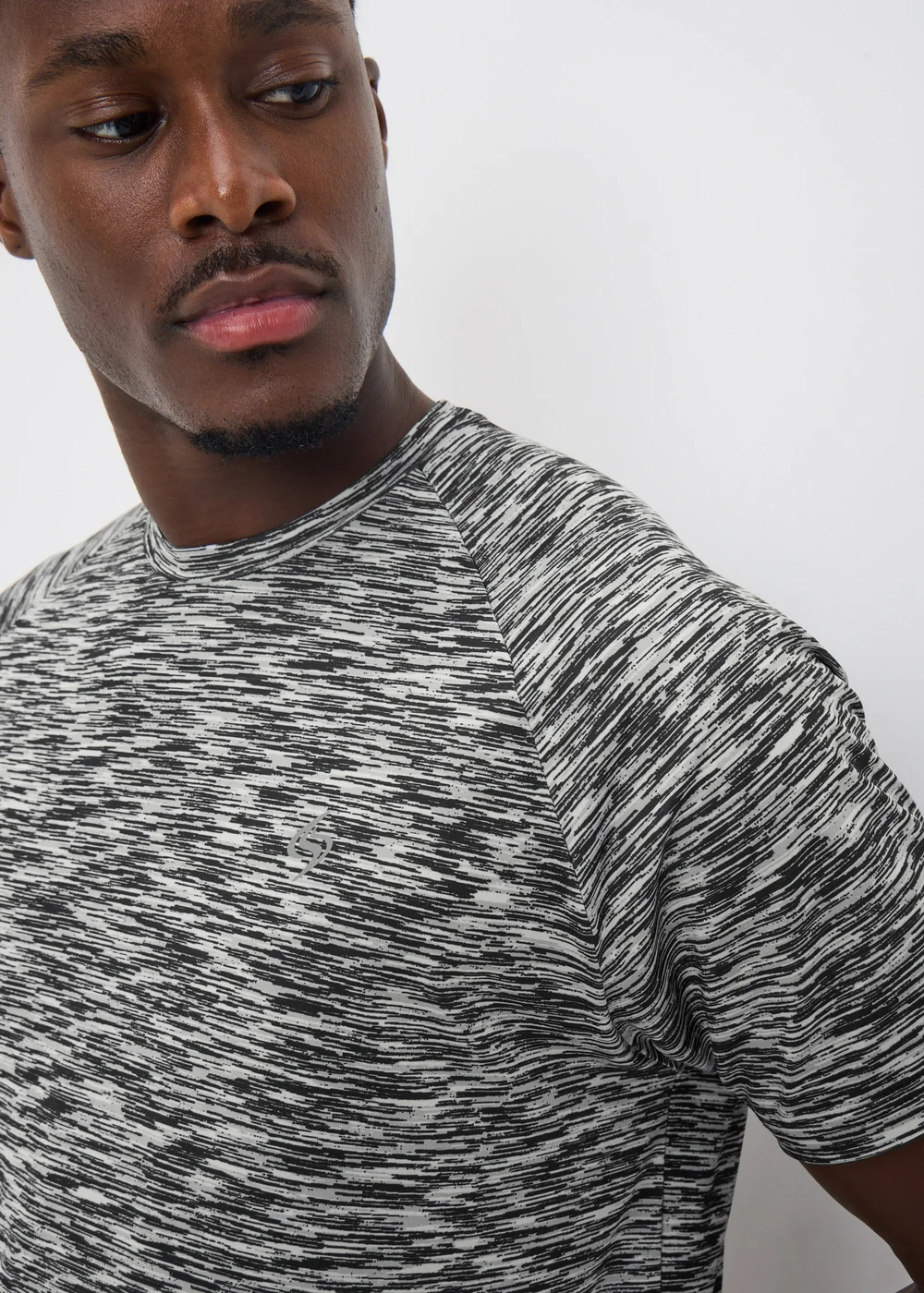 Souluxe Grey Texture Space Dye T-Shirt - Small Image 2