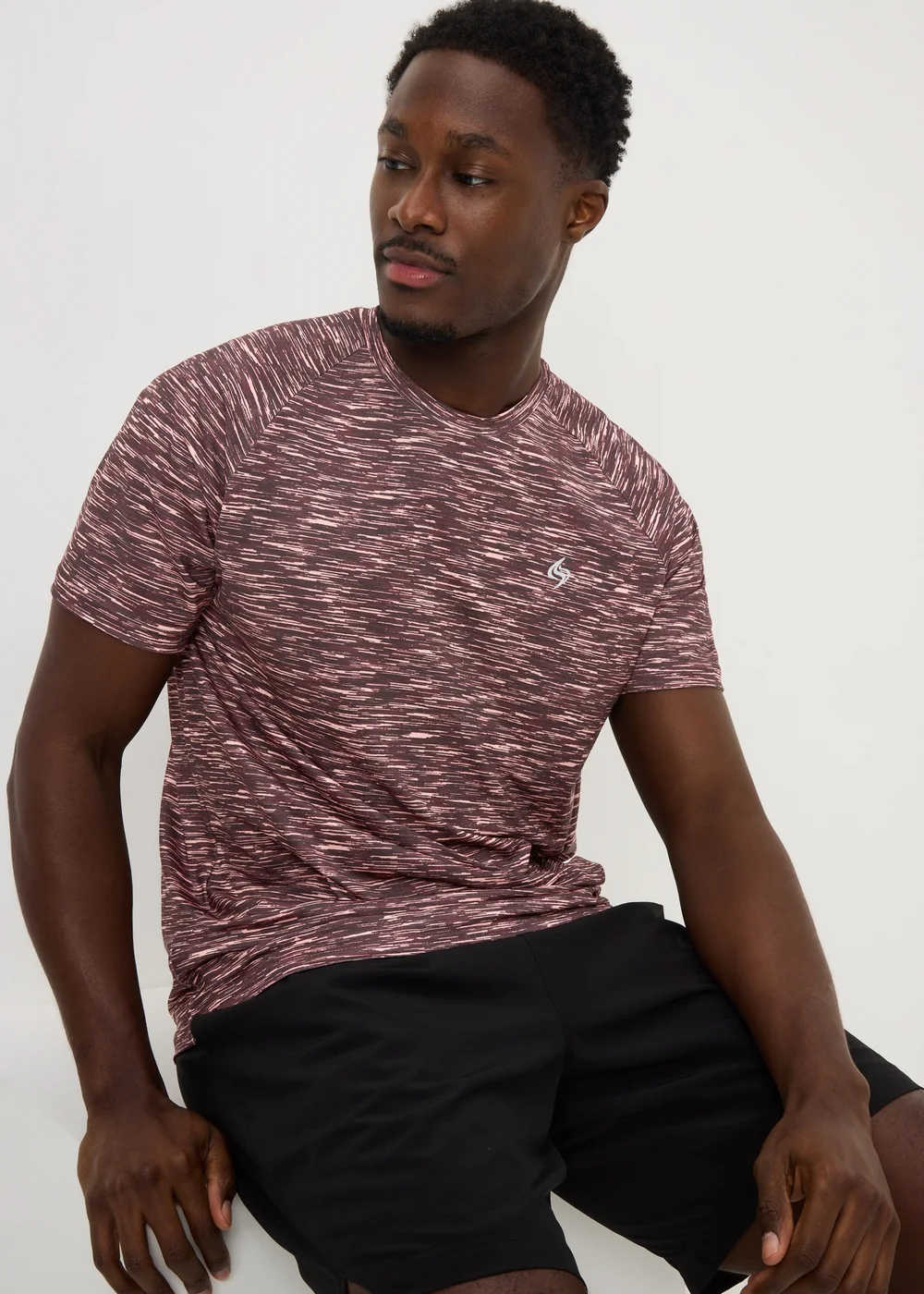 Souluxe Burgundy Space Dye T-Shirt - Small Image 1