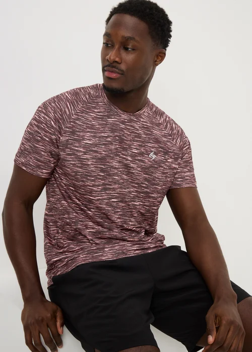 Souluxe Burgundy Space Dye T-Shirt - Small Image 1