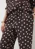 Brown Polka Dot Co Ord Trousers - Size 08 29 leg Image 2