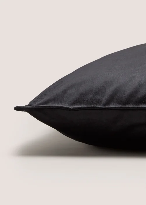 Black Plain Velvet Cushion Image 2