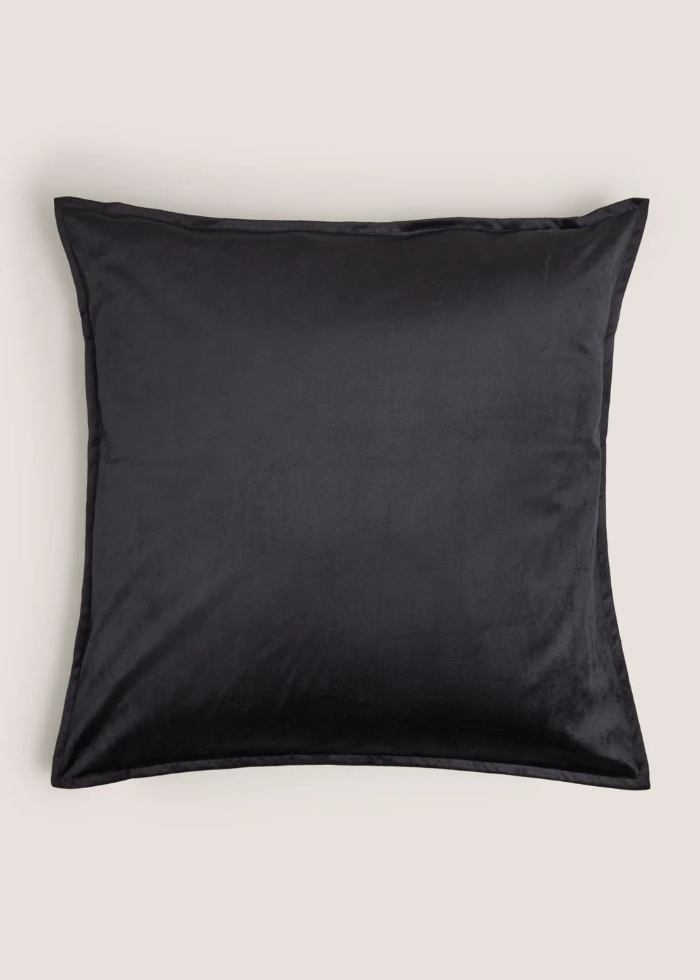 Black Plain Velvet Cushion Image 1