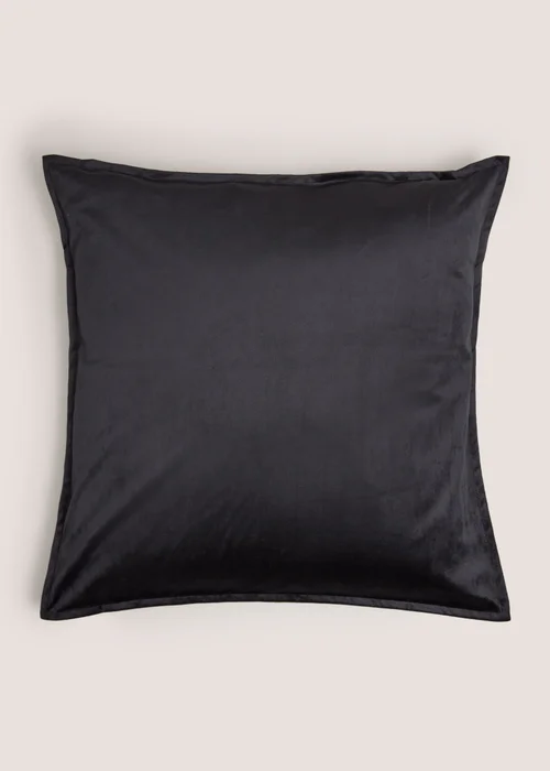 Black Plain Velvet Cushion Image 1
