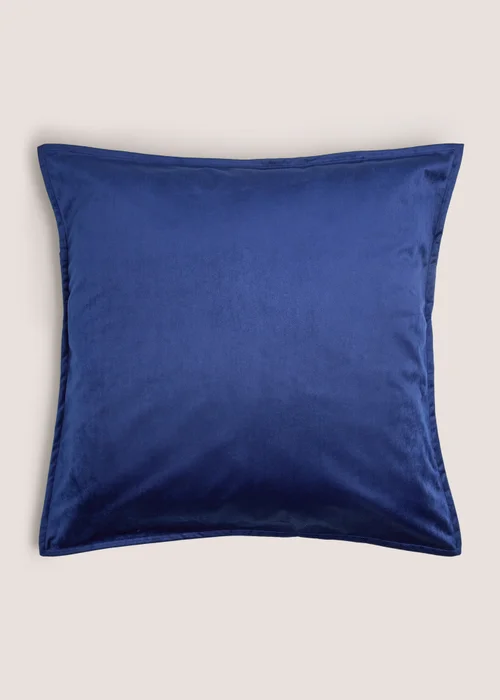 Navy Plain Velvet Cushion Image 1