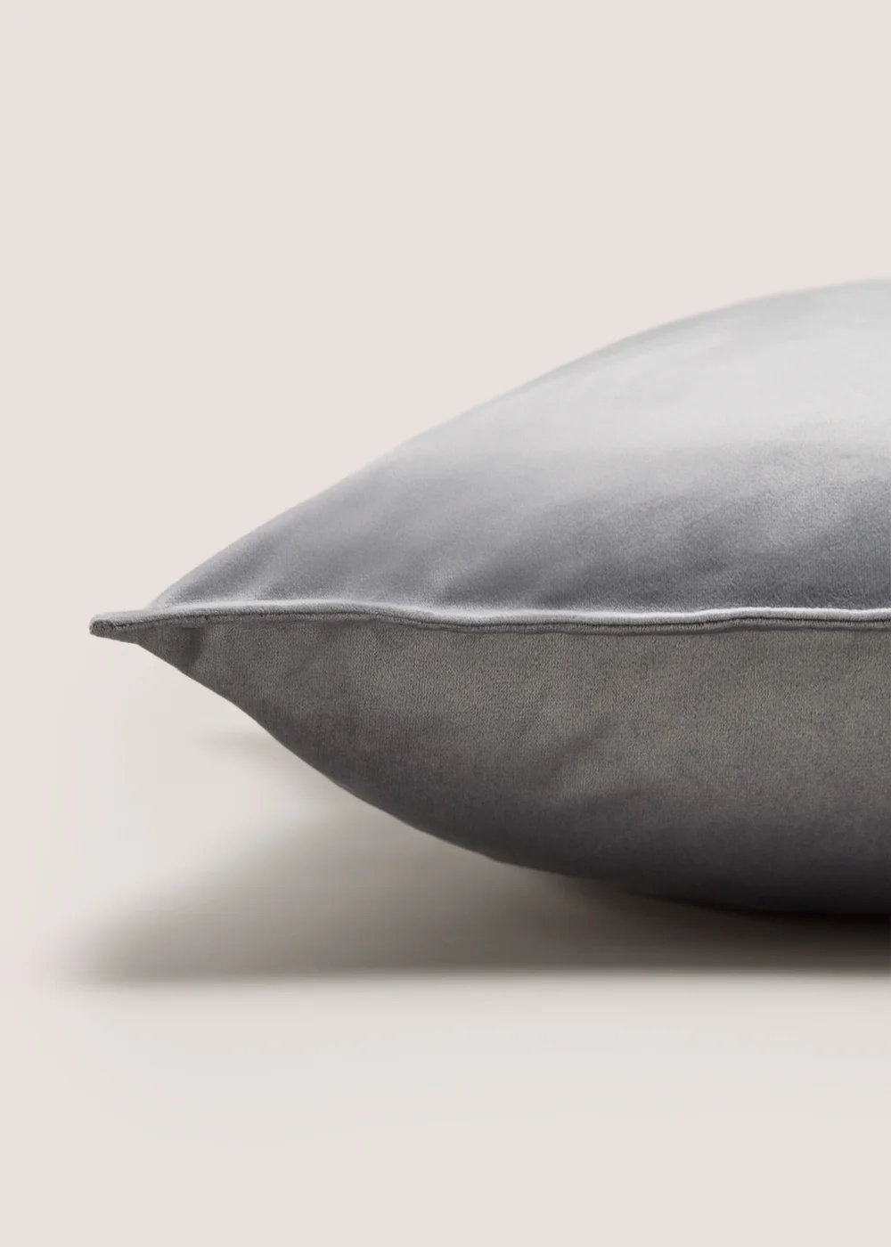 Grey Plain Velvet Cushion Image 2