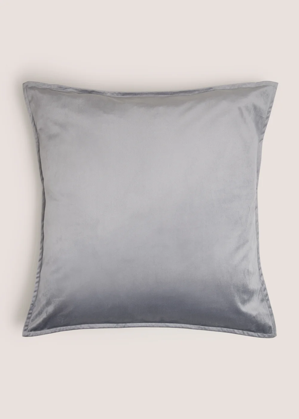 Grey Plain Velvet Cushion Image 1
