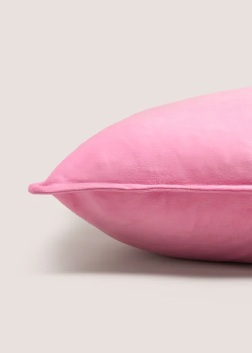 Pink Plain Velvet Cushion Image 2