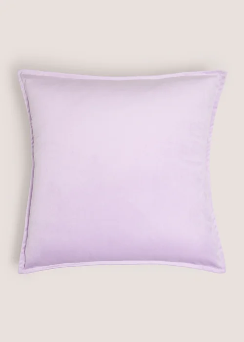 Lilac Plain Velvet Cushion Image 1