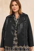Evans Curve Black Faux Leather Biker Jacket - 20 Image 1