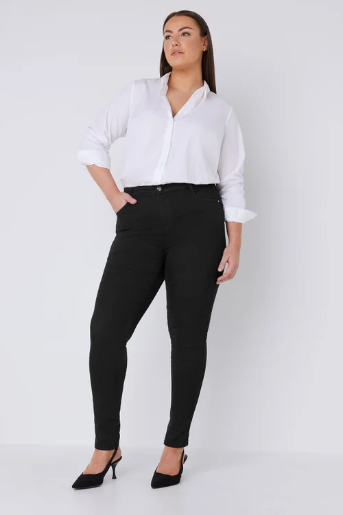 Evans Curve Black High Waisted Skinny Jeans - 16/L28 Image 3