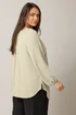 Evans Curve Natural Brown Button Front Long Sleeve Blouse - Size 18 Image 3