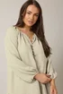 Evans Curve Natural Brown Button Front Long Sleeve Blouse - Size 18 Image 4