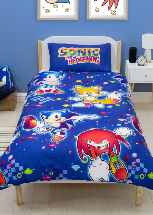 Sonic The Hedgehog Blue Liquid Rotary Duvet Cover - Single Image 1