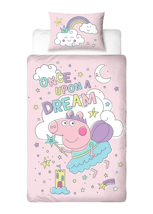 Peppa Bedtime Pink Panel Duvet Cover - Single Image 3