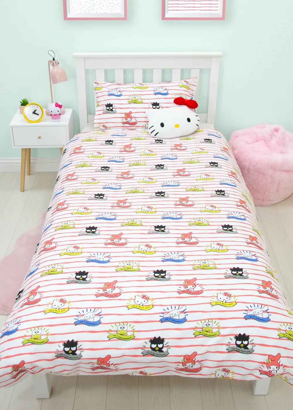 Hello Kitty Rare Pink Rotary Duvet Cover - Single Image 2