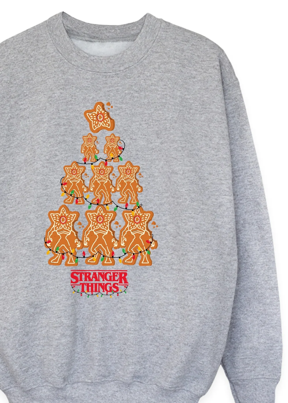Ada & Ted Netflix Stranger Things Gingerbread Boys Grey Graphic Sweatshirt (Age 7-13 Years) - 9-11 Yrs Image 2