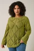 Evans Curve Olive Green Diamond Pointelle Jumper - Size 26-28 Clothing Image 2