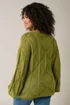 Evans Curve Olive Green Diamond Pointelle Jumper - Size 26-28 Clothing Image 4