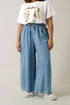 Evans Curve Light Blue Lyocell Wide Leg Trousers - 22-24 Image 2