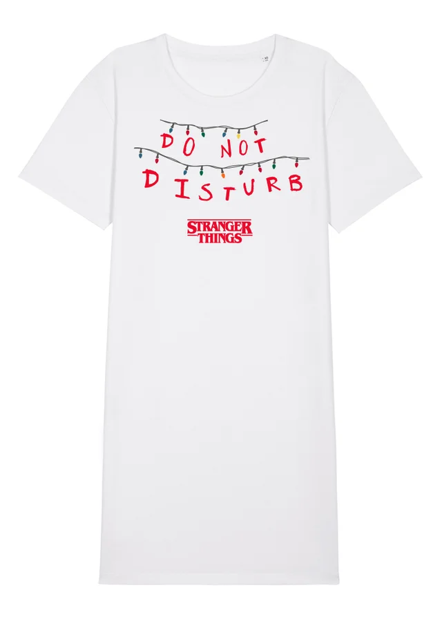 Spiral Galaxy Netflix Stranger Things Do Not Disturb White Graphic Nightdress
