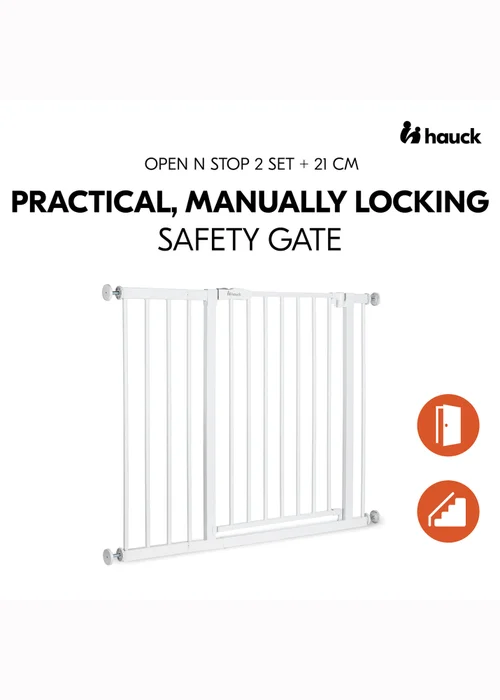 Hauck White Open N Stop 2 Set & 21cm Extension Bed Rail - One Size Image 2