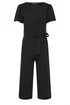 M&Co Petite Black Cropped Jumpsuit - Size 14 Clothing Image 5