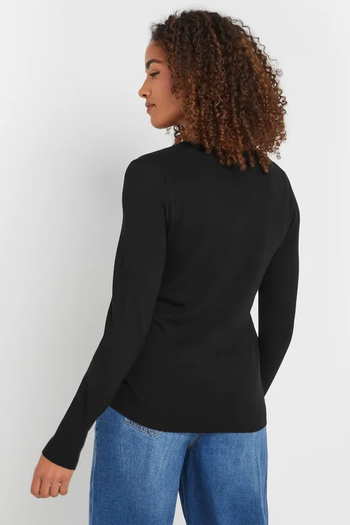 M&Co Black Long Sleeve V-Neck Jumper - Size 22-24 Image 3