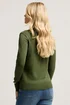 M&Co Petite Fern Green Button Detail Turtle Neck Jumper - Size 12-14 Image 4