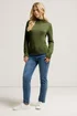 M&Co Petite Fern Green Button Detail Turtle Neck Jumper - Size 12-14 Image 3