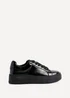 Linzi Reset Black Patent Lace Up Flatform Trainers - Size 7 Image 2