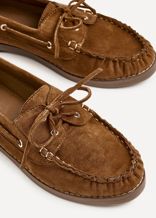 Linzi Frame Tan Faux Suede Slip On Loafer - Size 7 Image 4