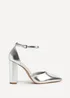 Linzi Mara Silver Faux Leather Block Heeled Court Shoe - Size 5 Image 2