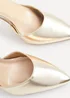 Linzi Mara Gold Faux Leather Block Heeled Court Shoe - Size 4 Image 5