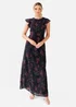 Anaya With Love Black Floral Flutter Sleeve Maxi Dress - 18 Image 1