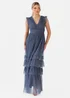 Anaya With Love Vintage Indigo Flutter Sleeve Ruffle Maxi Dress - 12 Image 1