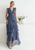 Anaya With Love Vintage Indigo Flutter Sleeve Ruffle Maxi Dress - 12 Image 6