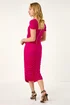 Dusk Pink Ruched Mesh Stretch Dress - Size 16 Clothing Image 3