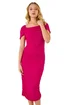 Dusk Pink Ruched Mesh Stretch Dress - Size 16 Clothing Image 1
