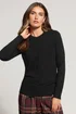 Long Tall Sally Black Crew Neck Button Cardigan - Size 18-20 Image 1