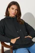 Long Tall Sally Black Drawstring Hoodie - Size 12 Image 1
