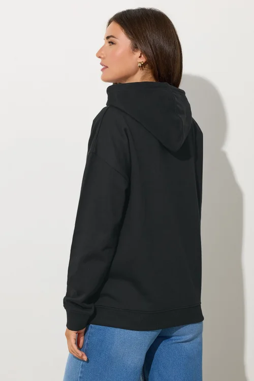 Long Tall Sally Black Drawstring Hoodie - Size 12 Image 3