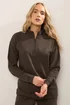 Long Tall Sally Chocolate Brown Slogan Zip Sweatshirt - Size 18 Image 2