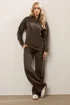 Long Tall Sally Chocolate Brown Slogan Zip Sweatshirt - Size 18 Image 3