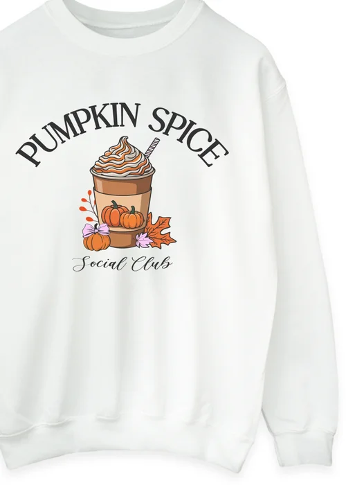 Spiral Galaxy Pumpkin Spice Social Club White Graphic Sweatshirt - 3XL Image 2