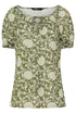 Long Tall Sally Sage Green Floral Tie Front Top - Size 8 Image 5