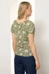 Long Tall Sally Sage Green Floral Tie Front Top - Size 8 Image 3