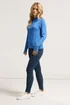 M&Co Petite Blue Button Detail Turtle Neck Jumper - Size 8-10 Image 3