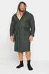 BadRhino Dark Grey Waffle Borg Lined Dressing Gown - 4XL Image 2
